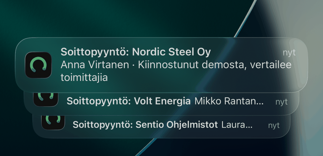 iPhonen lukitusnäyttö: kolme soittopyyntöilmoitusta